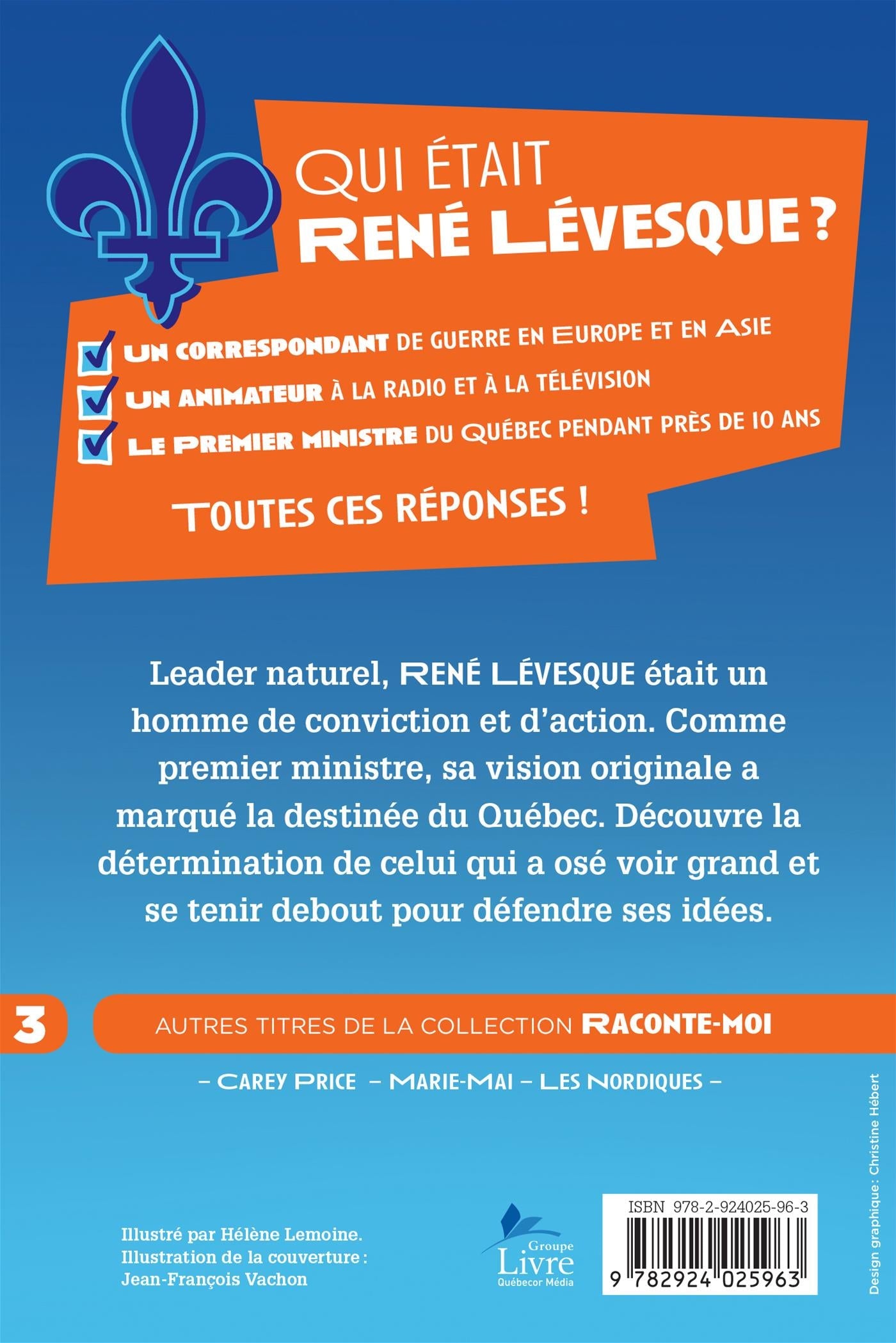 Couverture du livre de Raconte-moi René Lévesque - Nº 3 - papier format