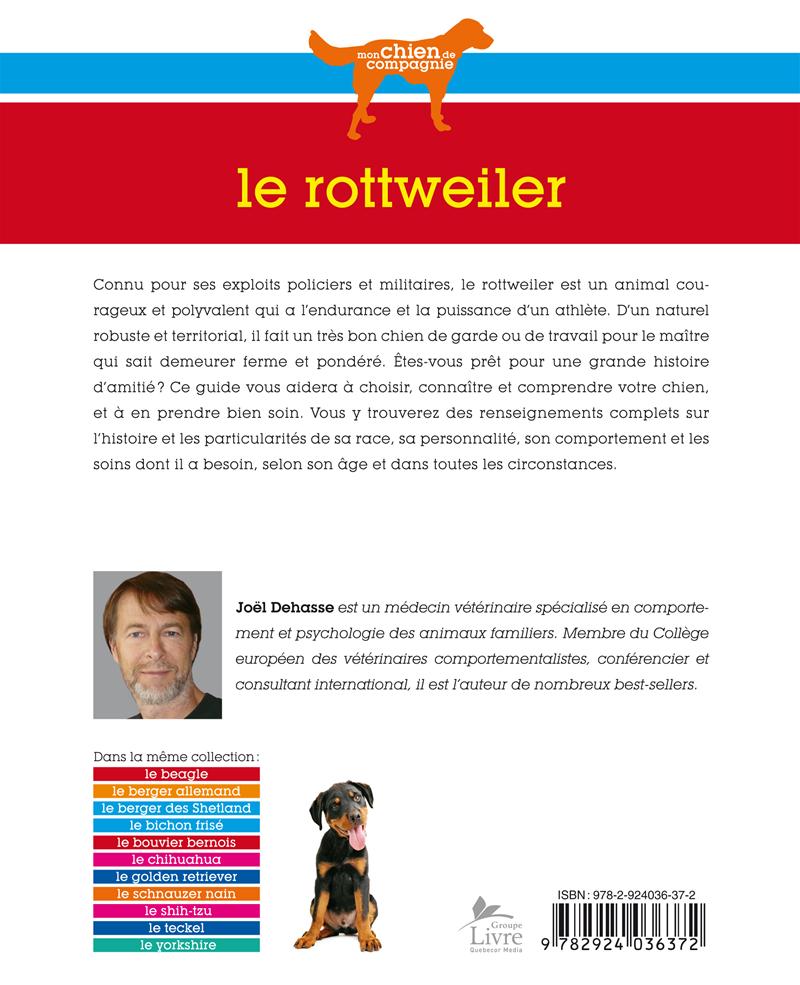 Couverture du livre de Le rottweiler - papier format