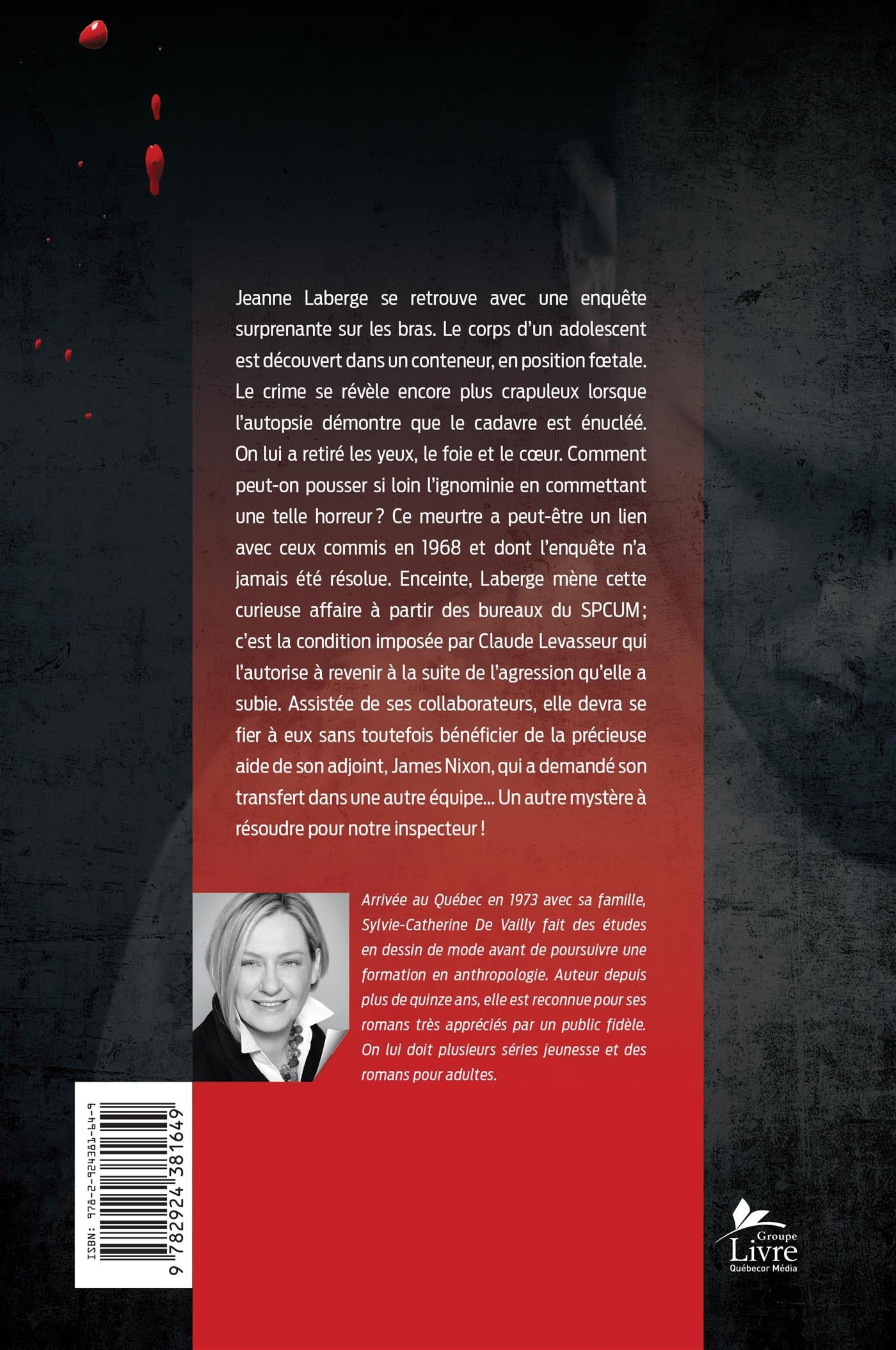 Couverture du livre de Les anges sacrifiés : une enquête de l'inspecteur Jeanne Laberge - papier format