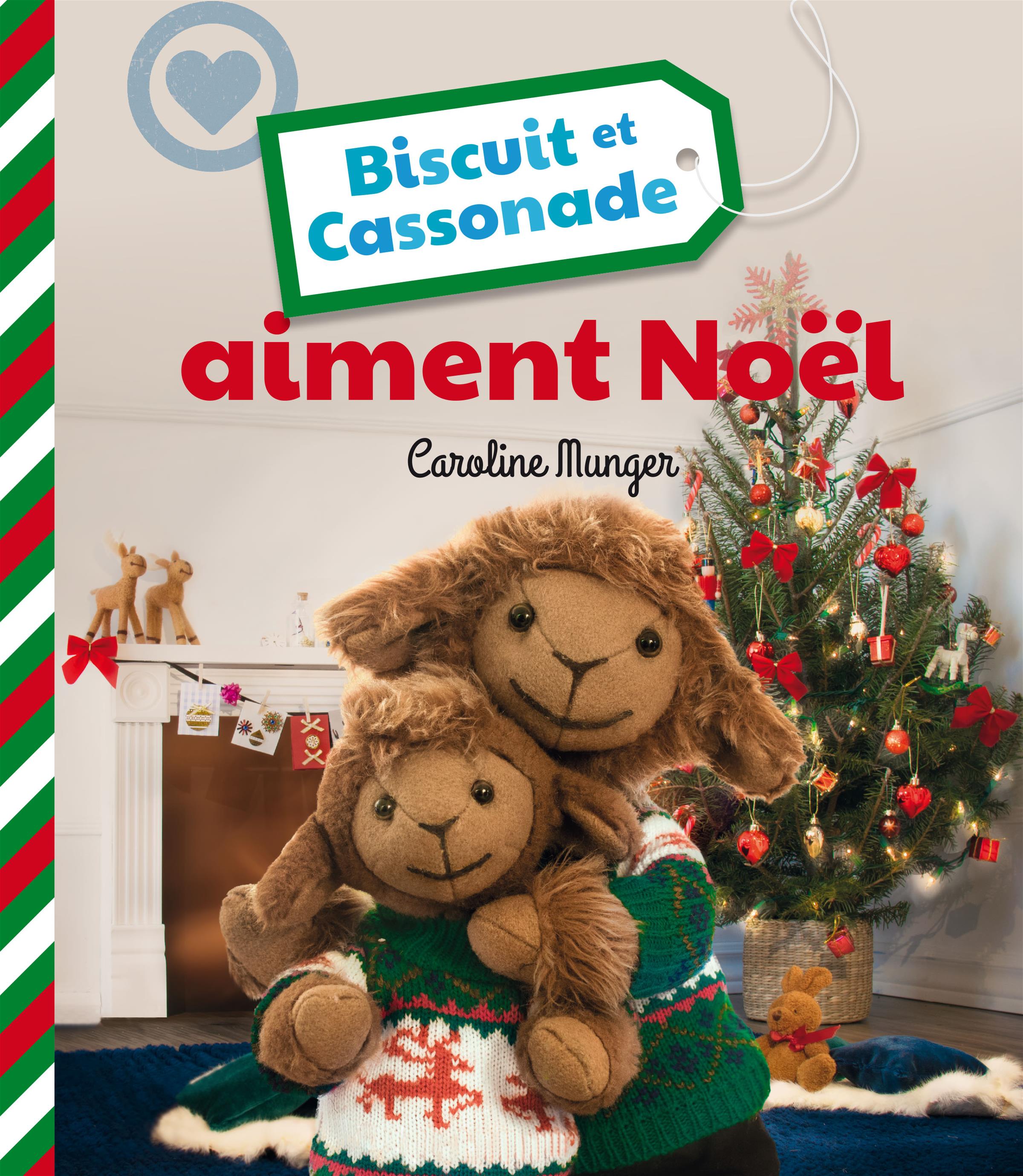 Couverture du livre de Biscuit et Cassonade aiment Noël - papier format