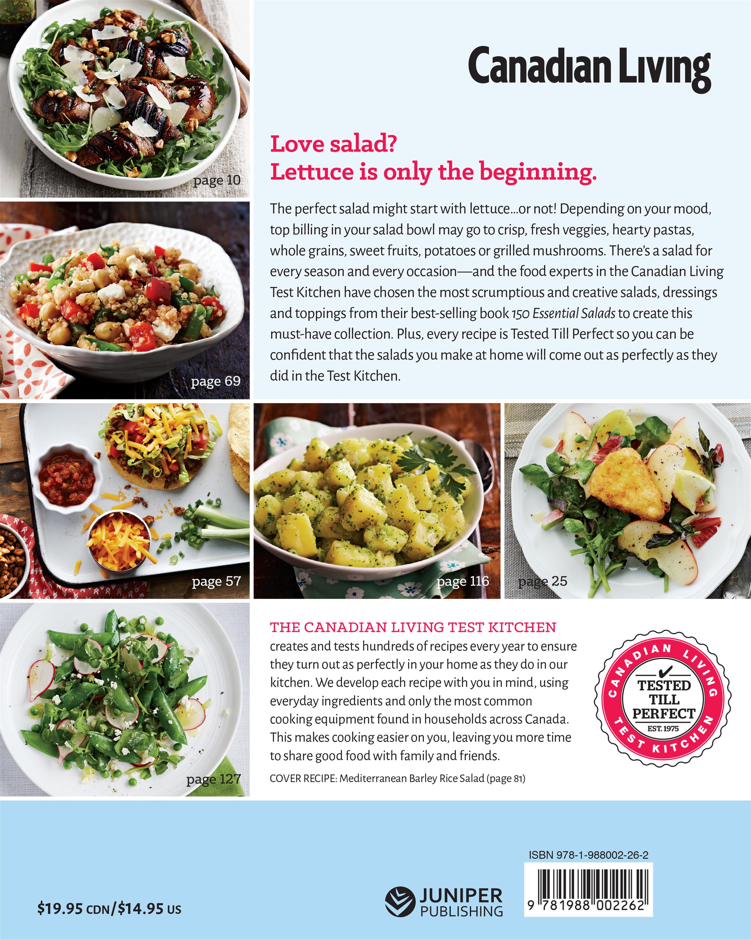 Couverture du livre de Essential salads - papier format