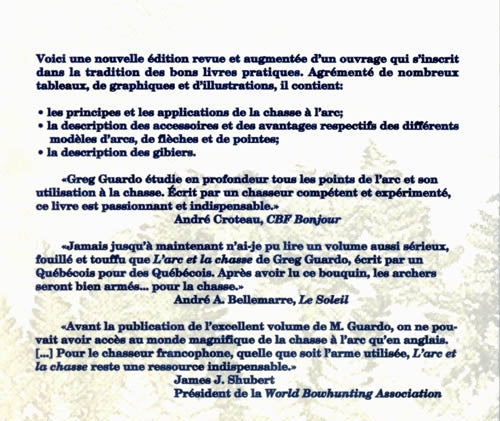 Couverture du livre de L'arc et la chasse - papier format
