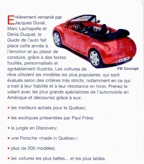 Couverture du livre de Le Guide de l'auto 1995 - papier format