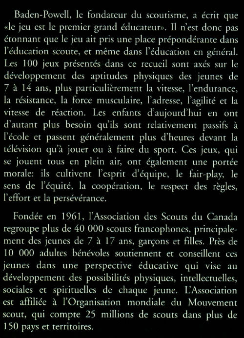 Couverture du livre de 100 jeux de plein air : pour jeunes de 7 à 14 ans - papier format