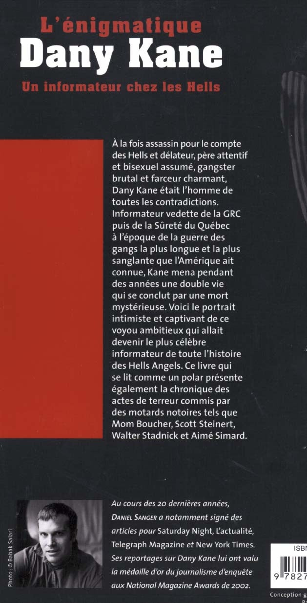 Couverture du livre de L'énigmatique Dany Kane : un informateur chez les Hells - papier format