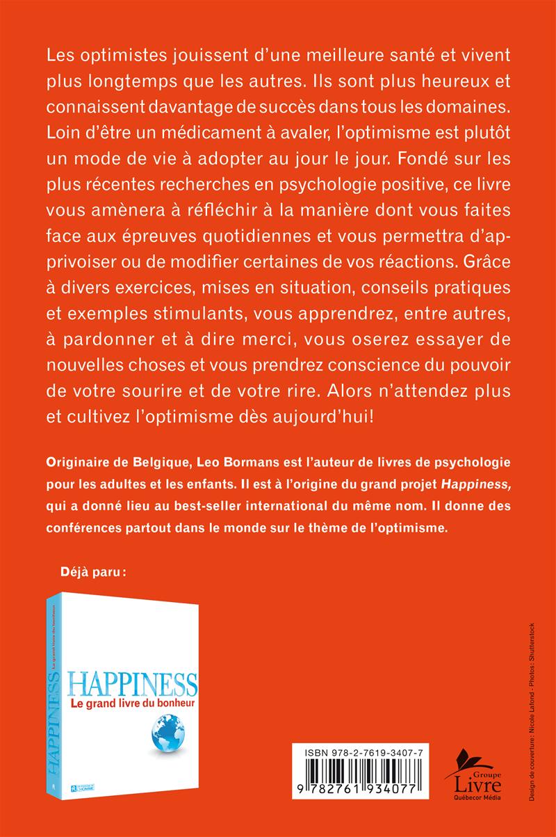 Couverture du livre de Optimiste : guide pratique pour voir la vie du bon coté - papier format