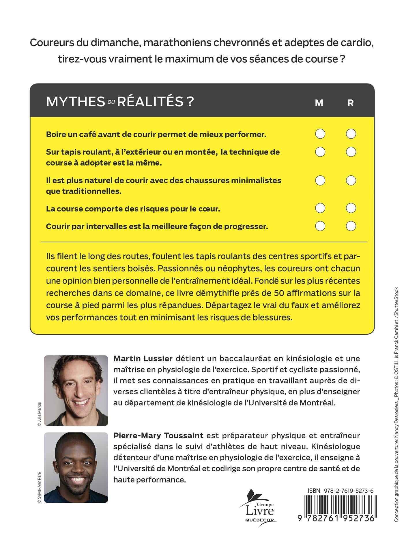 Couverture du livre de Mythes et réalités sur la course à pied - papier format