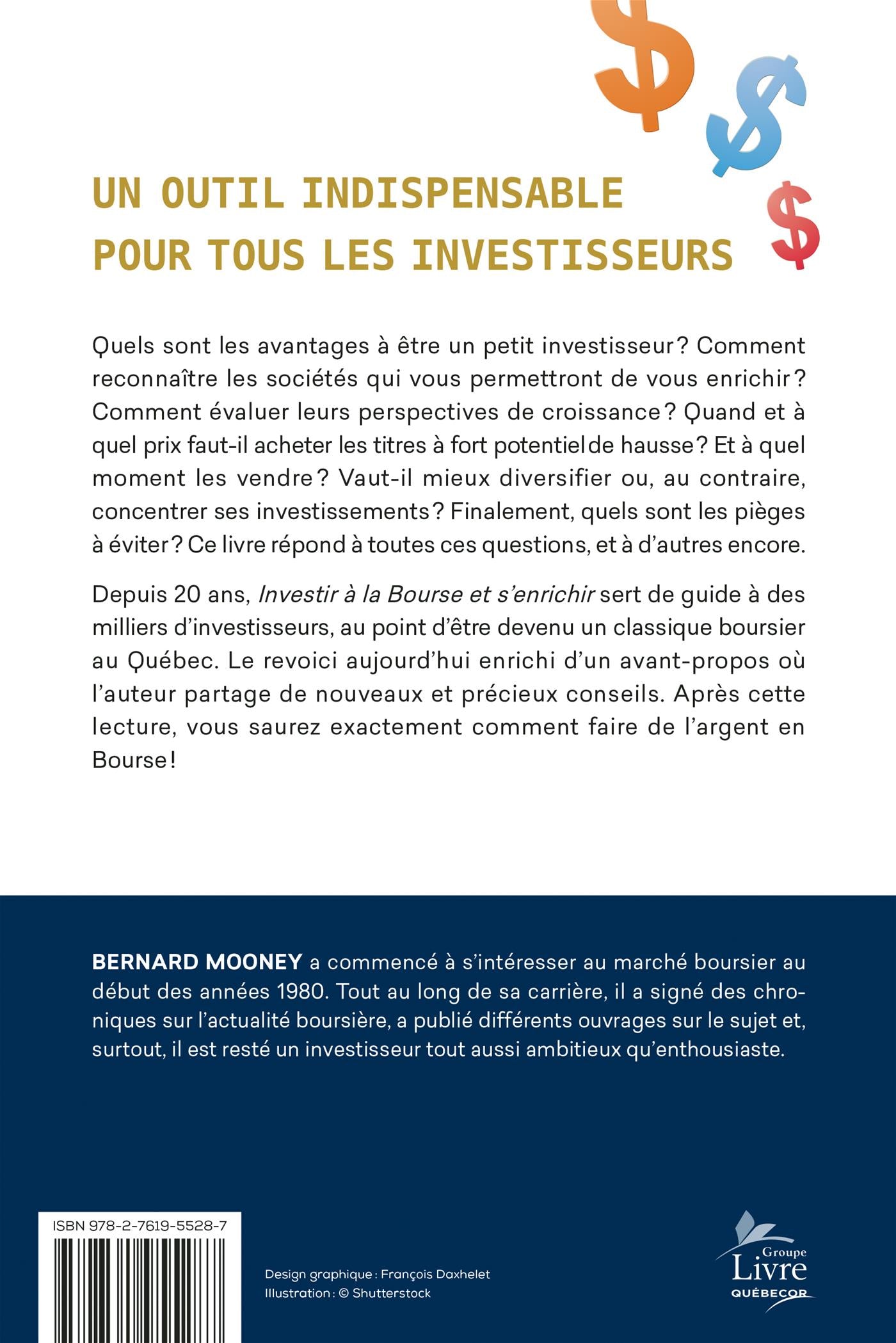 Couverture du livre de Investir à la Bourse et s'enrichir - papier format