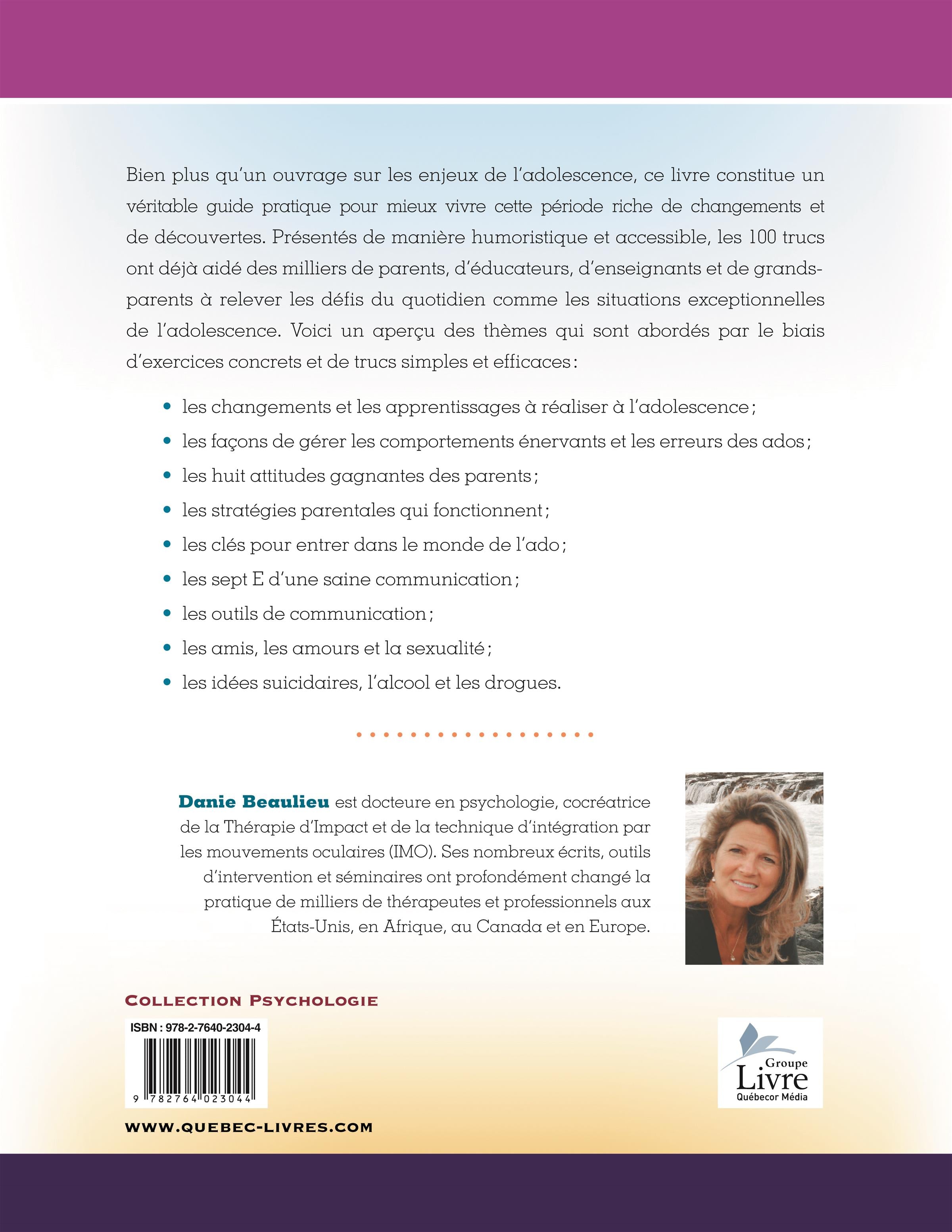 Couverture du livre de 100 trucs pour améliorer vos relations avec les ados - papier format