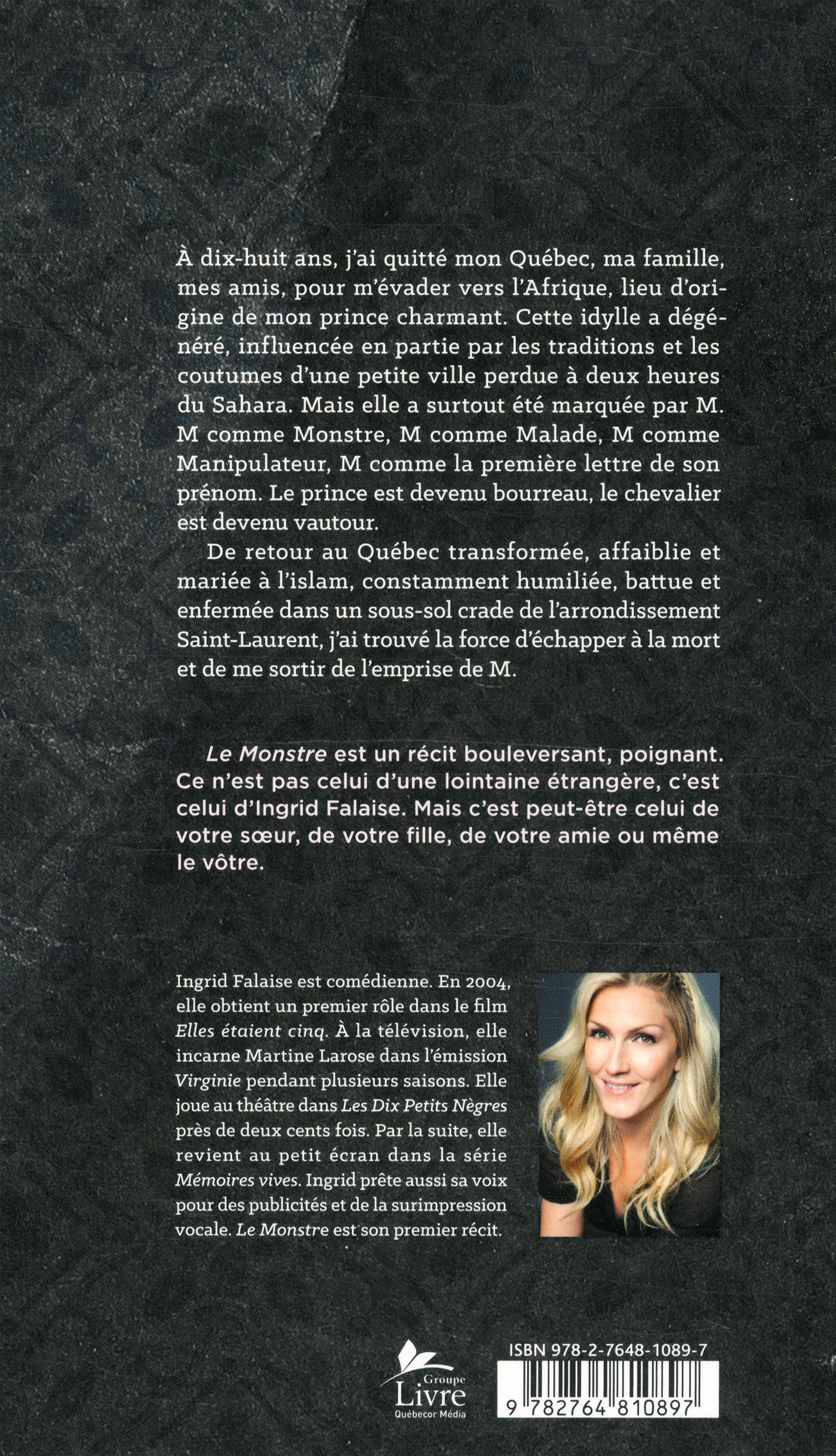 Couverture du livre de Le monstre - papier format