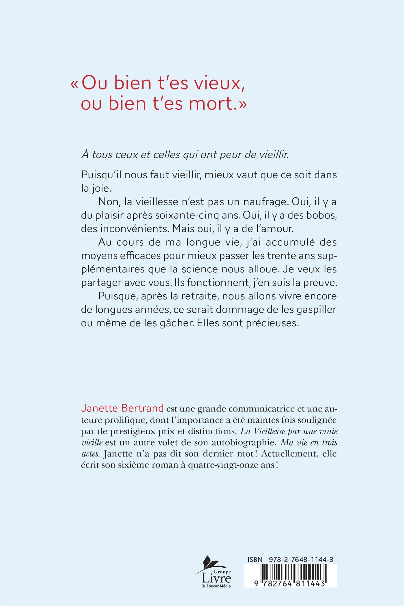 Couverture du livre de La Vieillesse par une vraie vieille - papier format