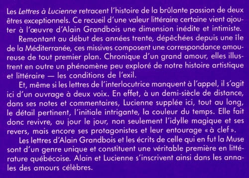Couverture du livre de Lettres a Lucienne - papier format