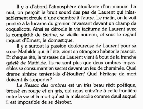 Couverture du livre de Le ressac des ombres - papier format