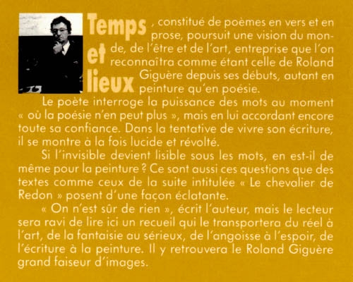 Couverture du livre de Temps et lieux - papier format