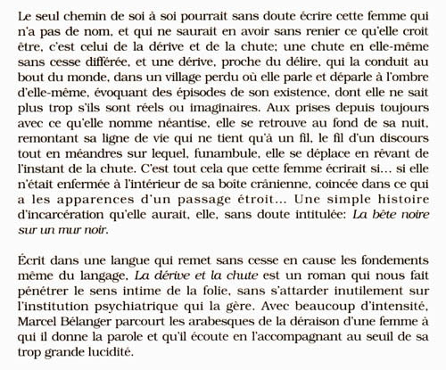Couverture du livre de La Dérive et la chute - papier format