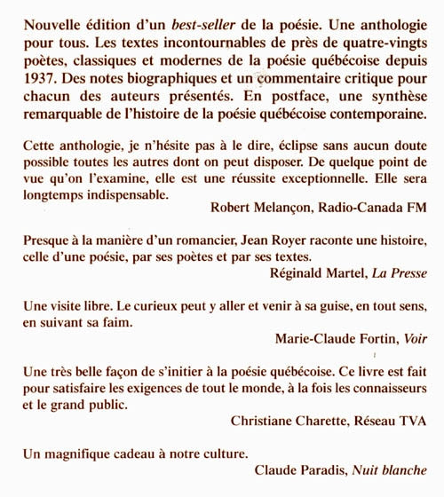 Couverture du livre de Poésie québécoise cont.N.E - papier format