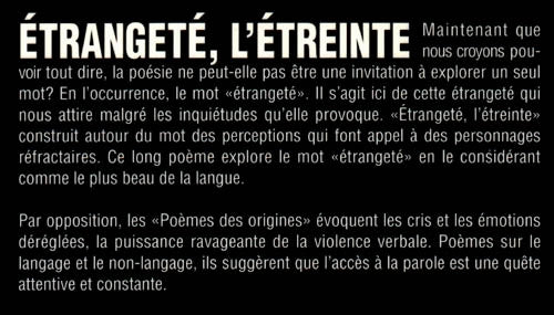 Couverture du livre de L'Étrangeté de l'étreinte - papier format