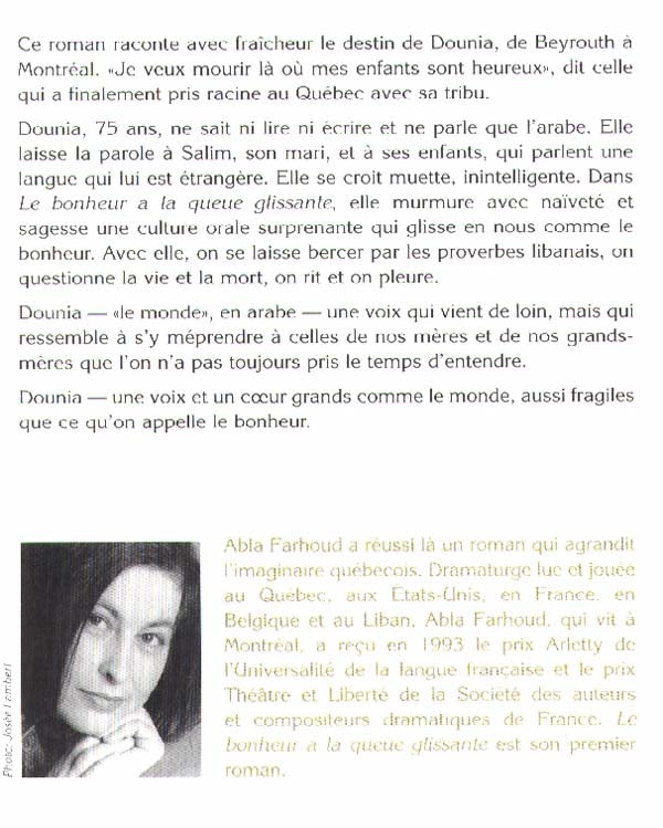 Couverture du livre de Le bonheur a la queue glissante - papier format