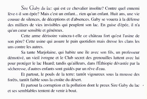 Couverture du livre de Sire Gaby du lac - papier format