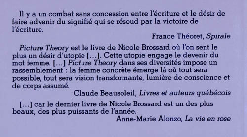 Couverture du livre de Picture theory - papier format