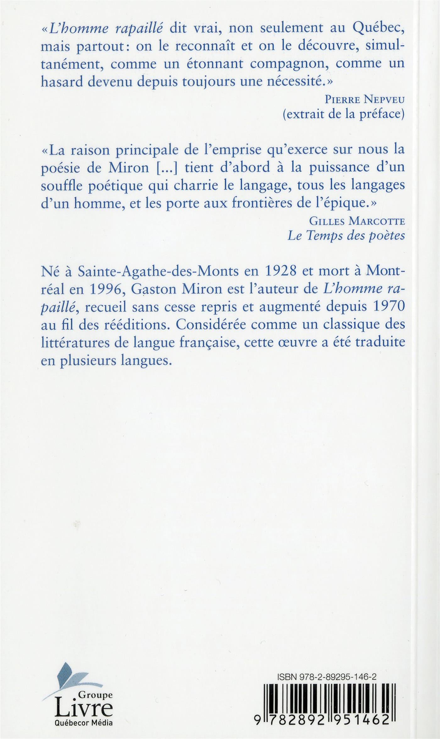 Couverture du livre de L'homme rapaillé - papier format