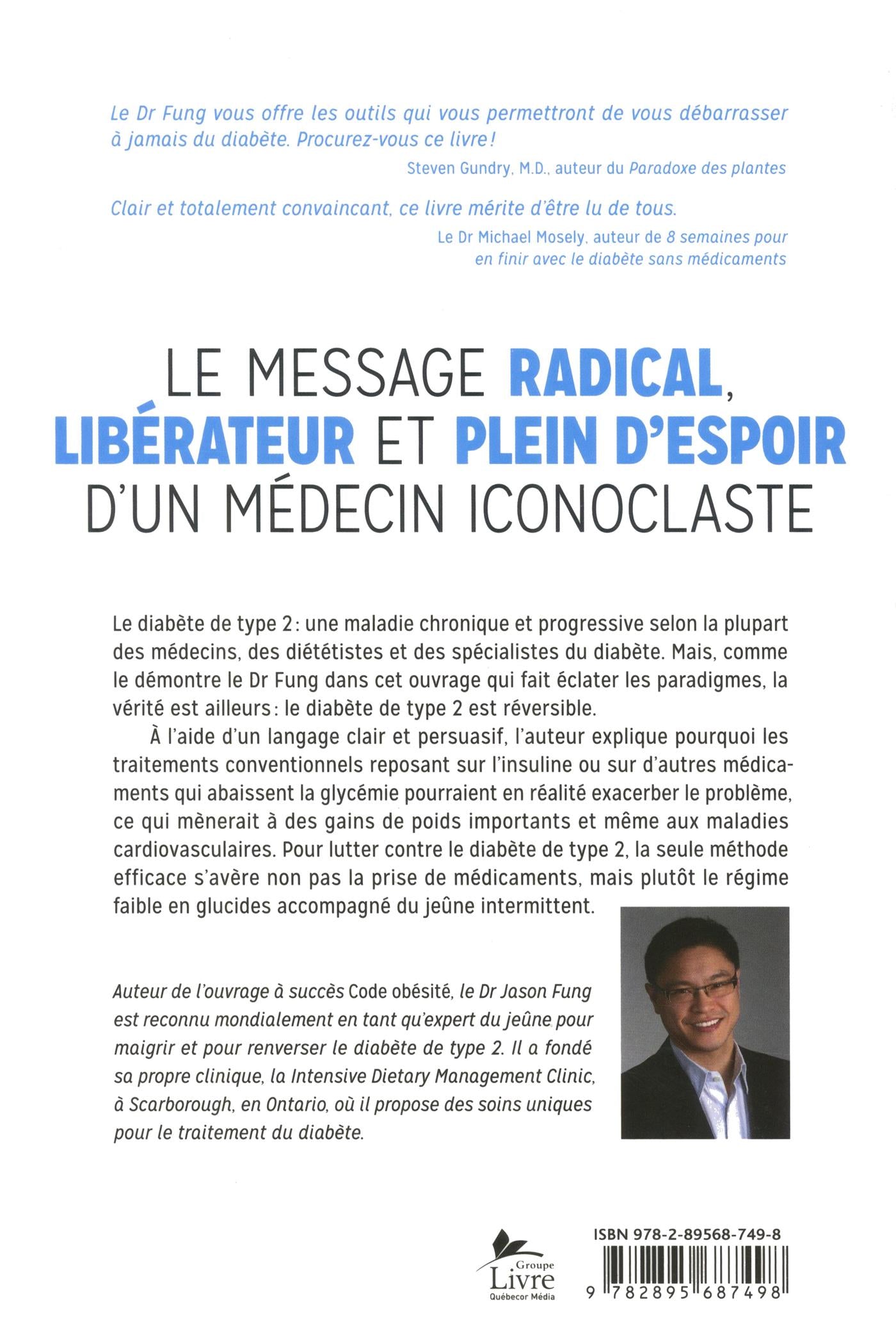 Couverture du livre de Code diabète : prévenir et faire régresser le diabète de type 2 naturellement - papier format