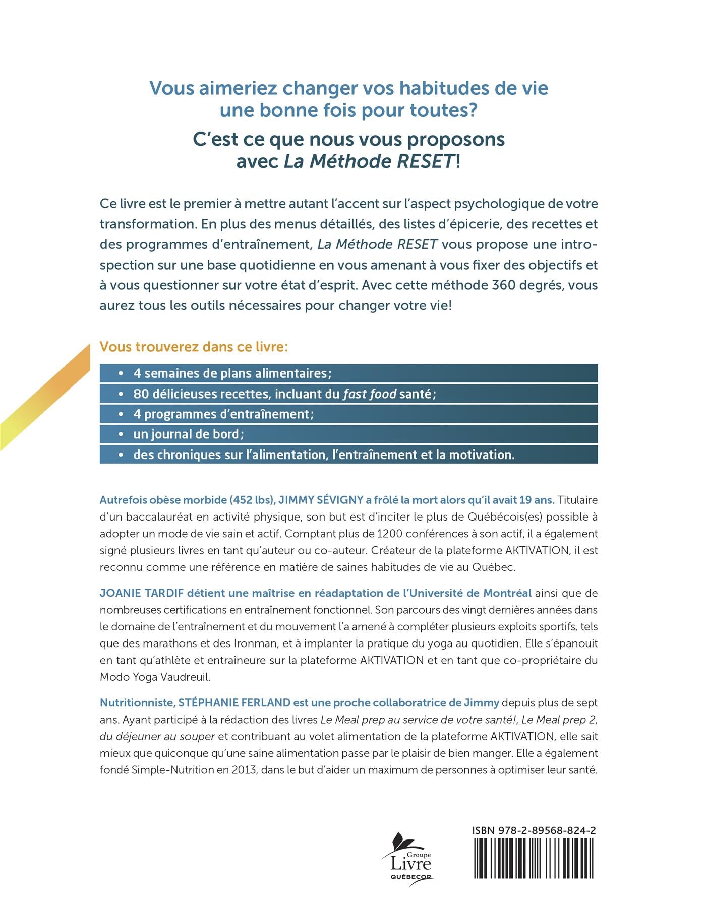 Couverture du livre de La Méthode RESET - papier format