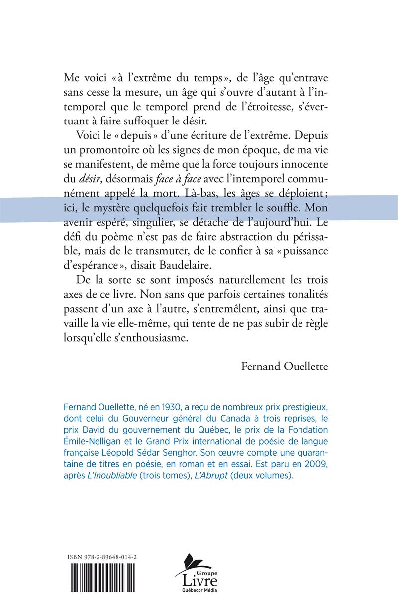 Couverture du livre de À l'extrême du temps - papier format