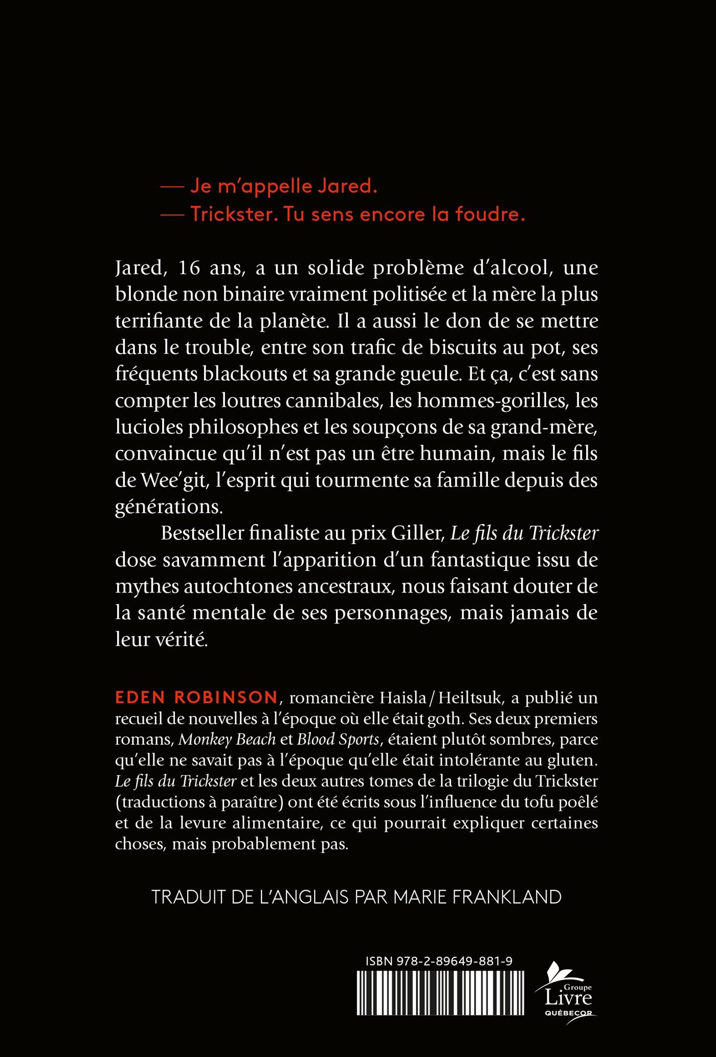 Couverture du livre de Le fils du Trickster - papier format
