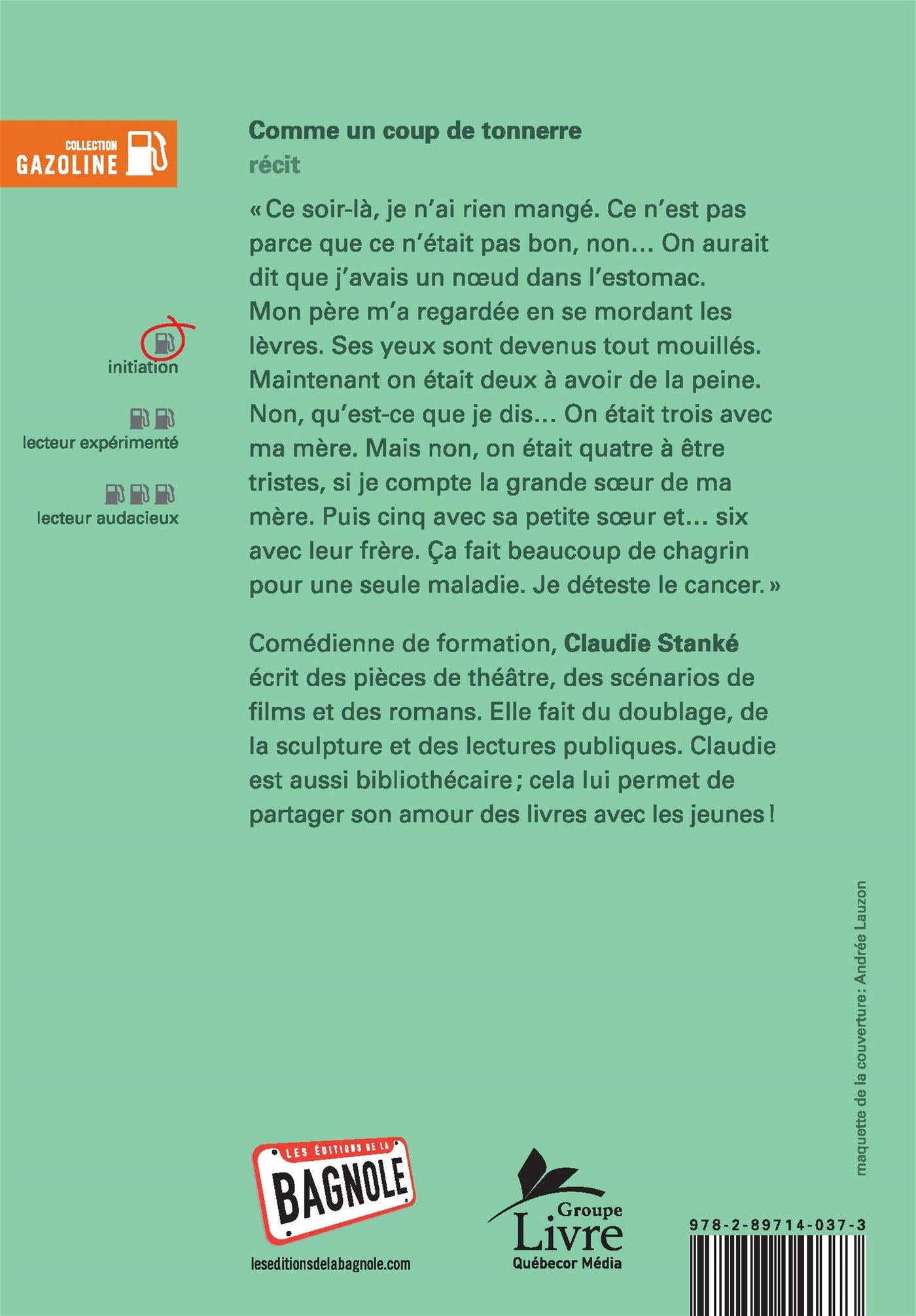 Couverture du livre de Comme un coup de tonnerre - papier format