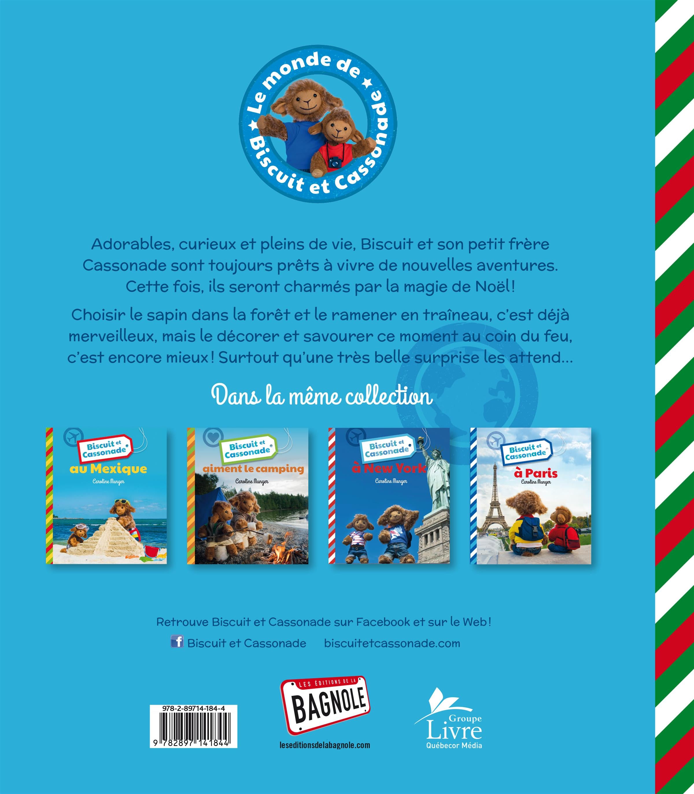 Couverture du livre de Biscuit et Cassonade aiment Noël - papier format