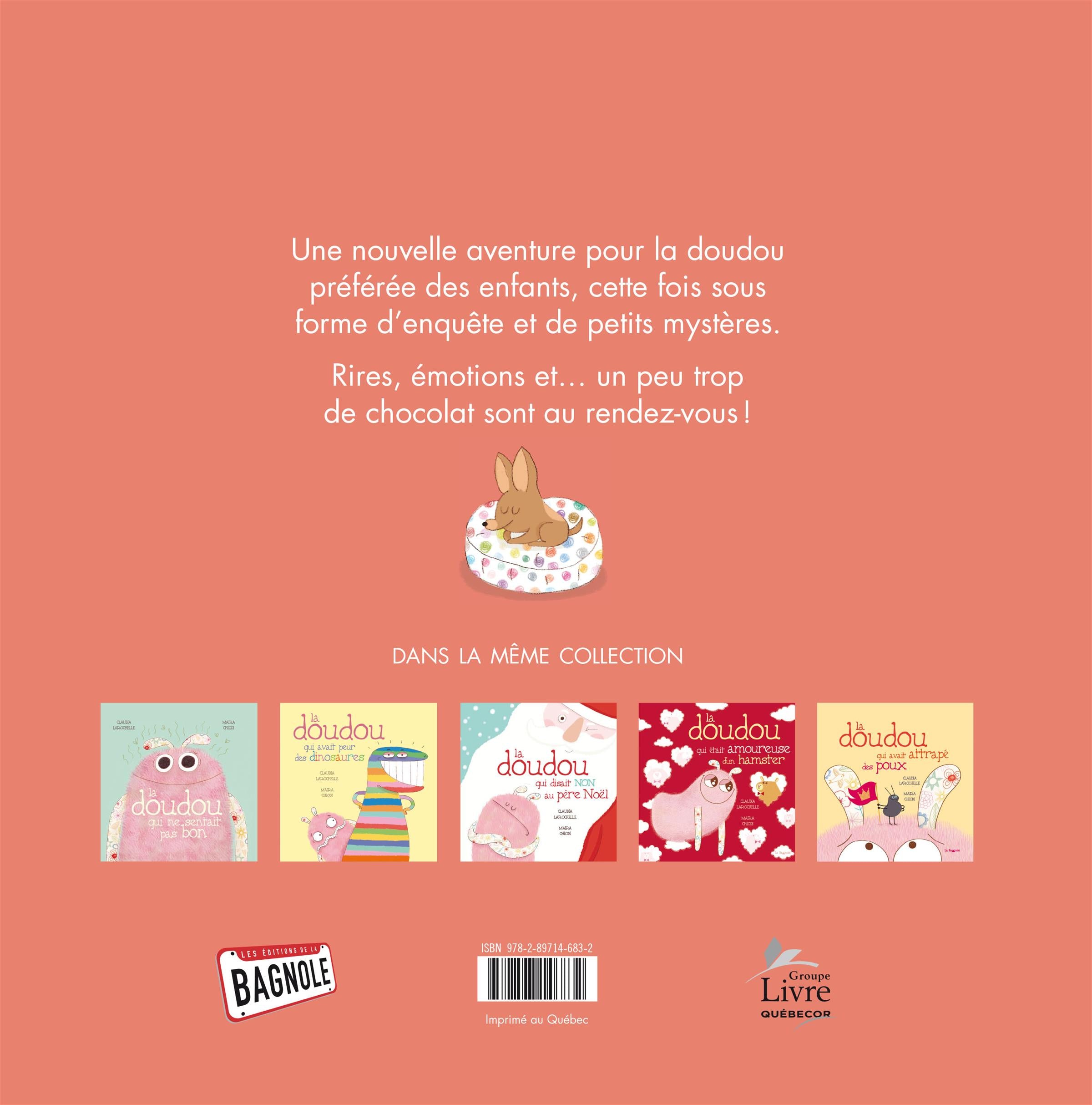 Couverture du livre de La doudou qui aimait trop le chocolat - papier format