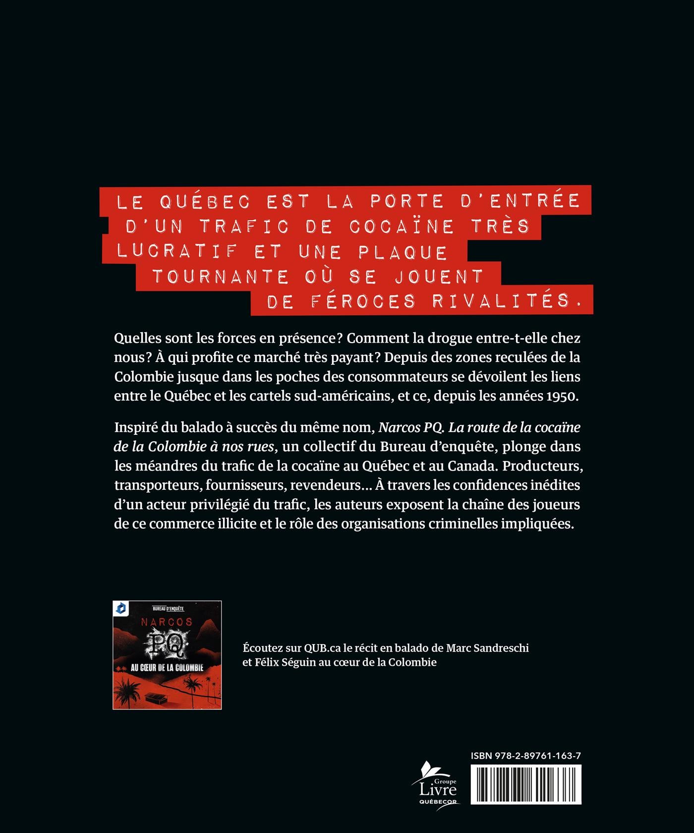 Couverture du livre de Narcos PQ - papier format
