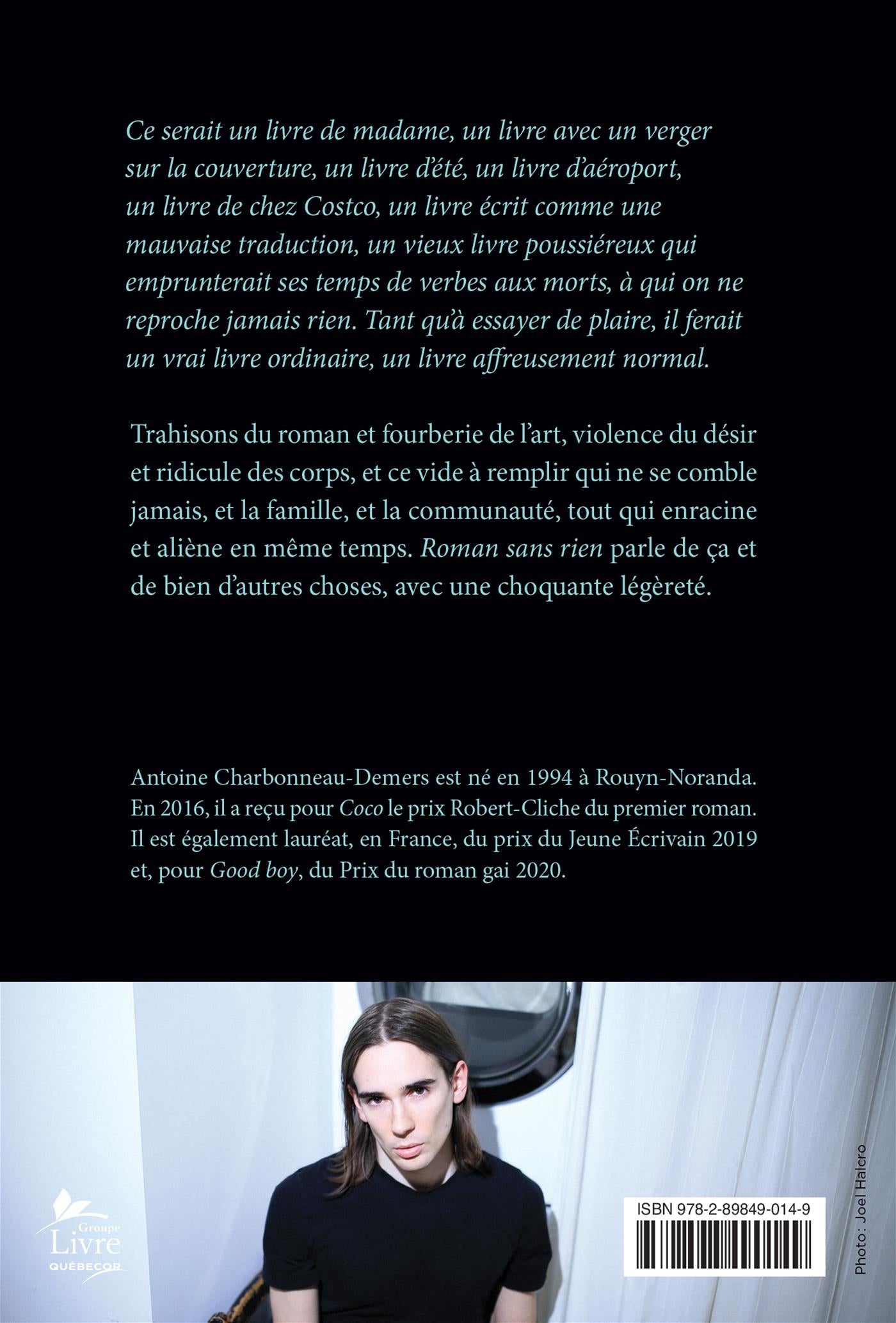 Couverture du livre de Roman sans rien - papier format