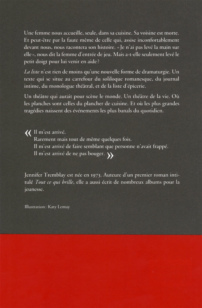 Couverture du livre de La Liste - papier format