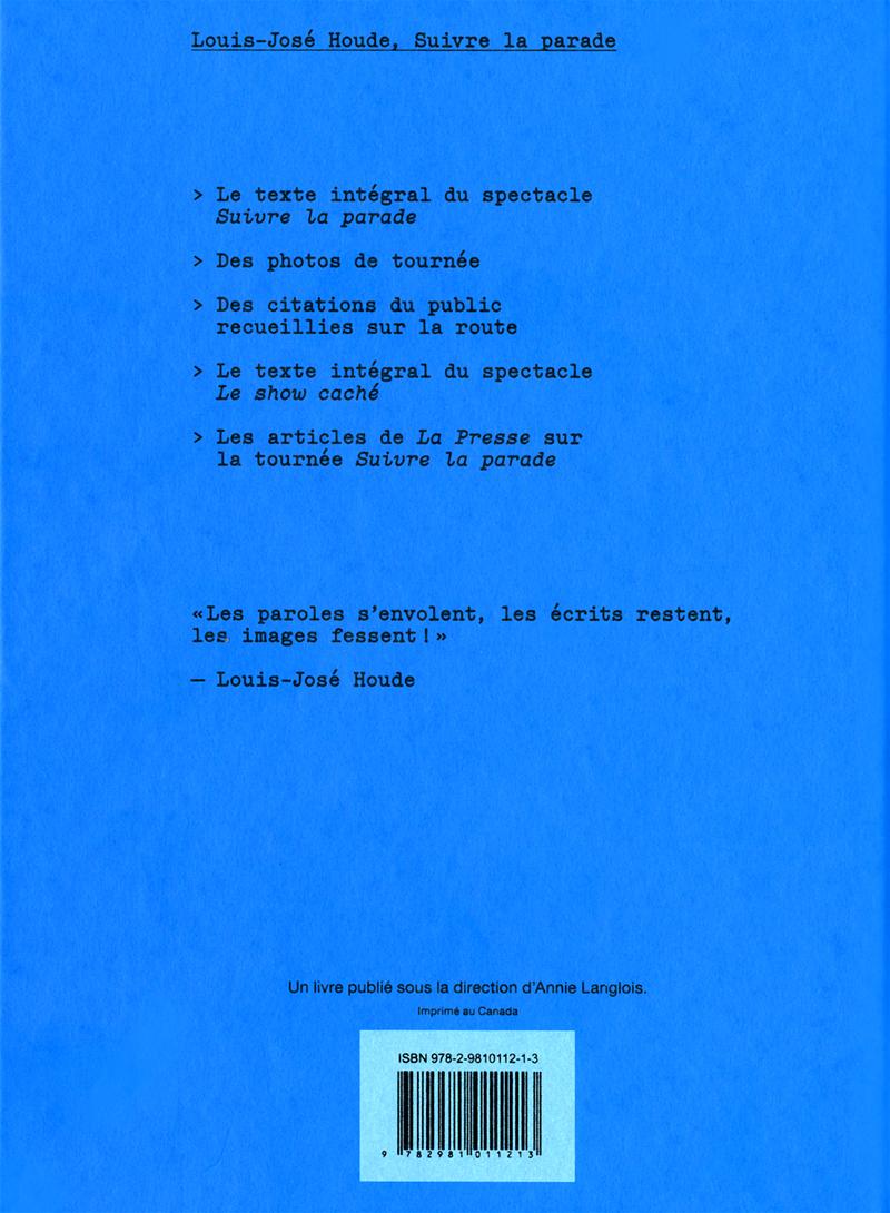 Couverture du livre de Louis-José Houde : suivre la parade - papier format