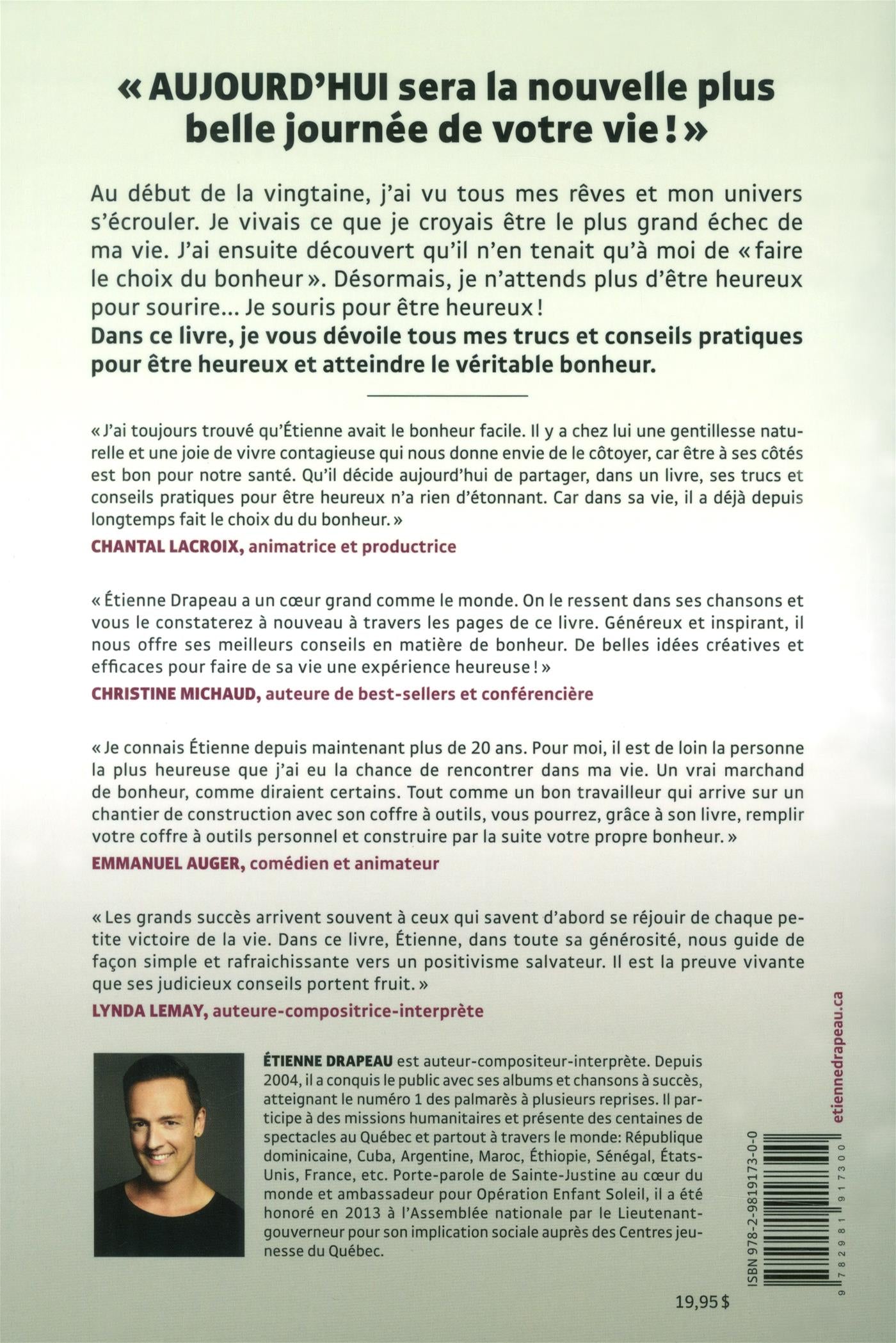 Couverture du livre de Faire le choix du bonheur : trucs et conseils pratiques pour être heureux - papier format